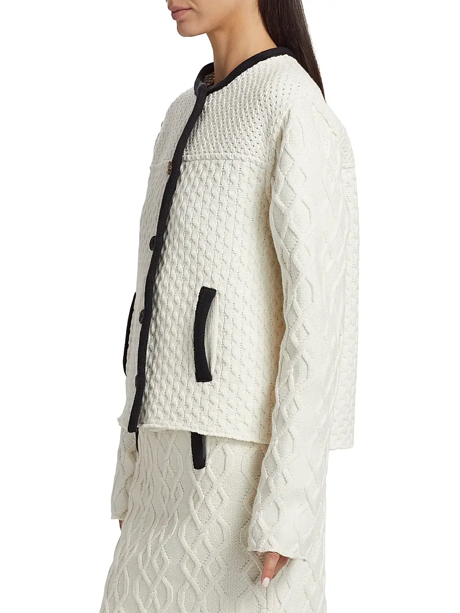 MOSCHINO Women's Textured Knit Jacket | Thumbnail 4 MOSCHINO Women's Textured Knit Jacket | Thumbnail 4