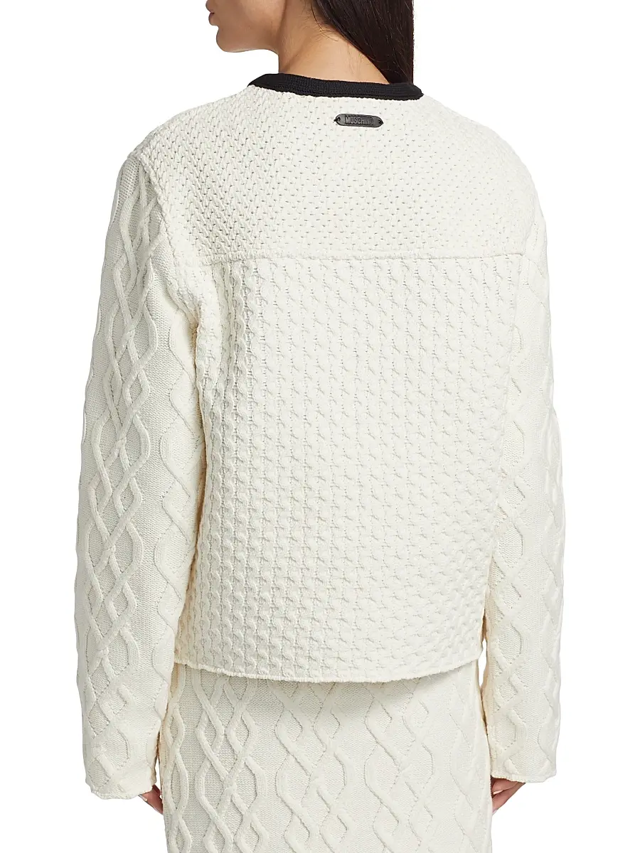 MOSCHINO Women's Textured Knit Jacket | Thumbnail 5 MOSCHINO Women's Textured Knit Jacket | Thumbnail 5