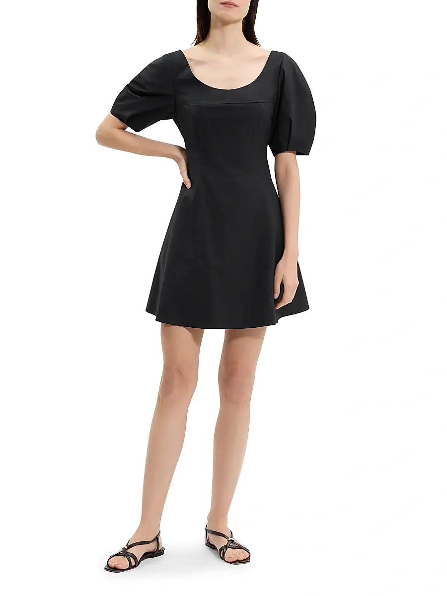 Theory Women's City Stretch-Cotton Fit & Flare Minidress | Thumbnail 2