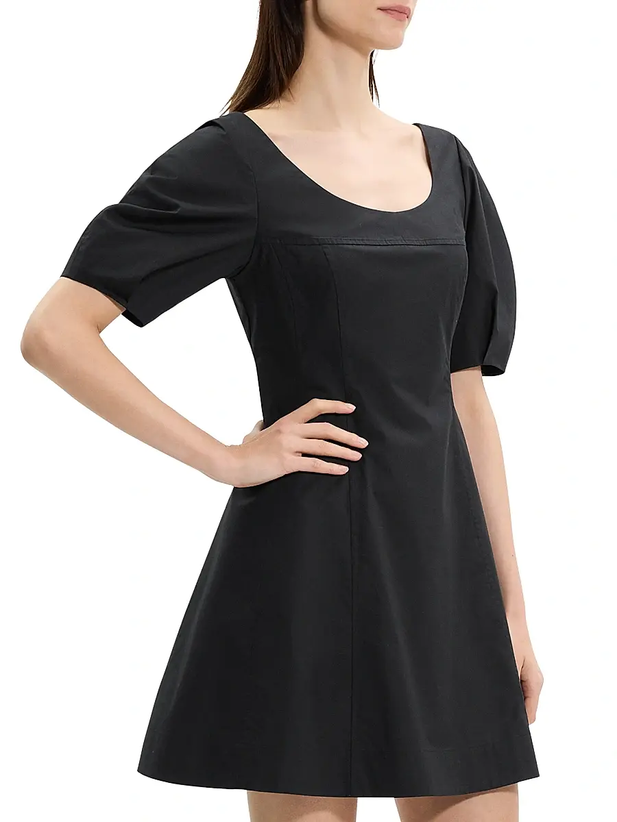 Theory Women's City Stretch-Cotton Fit & Flare Minidress | Thumbnail 4