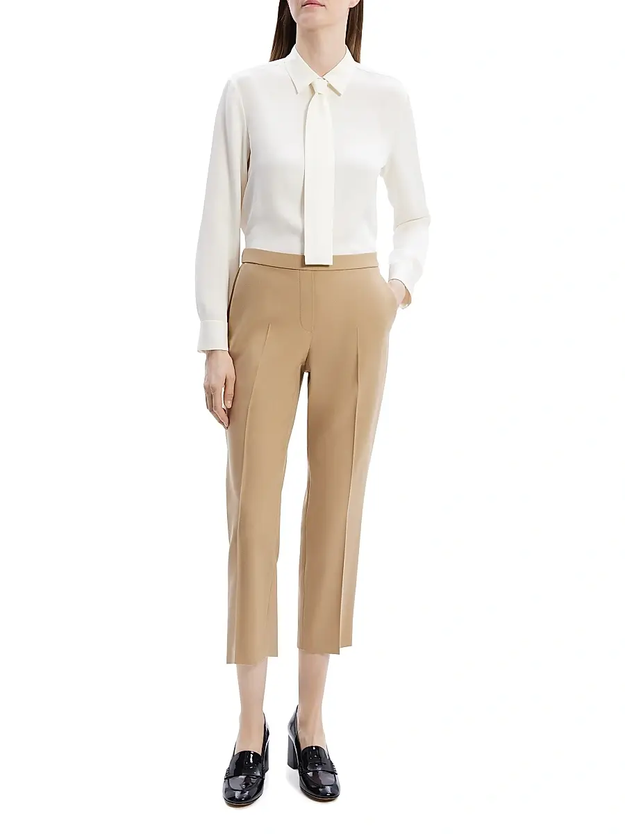 Theory Women's Treeca Wool Crop Trousers | Thumbnail 2 Theory Women's Treeca Wool Crop Trousers | Thumbnail 2