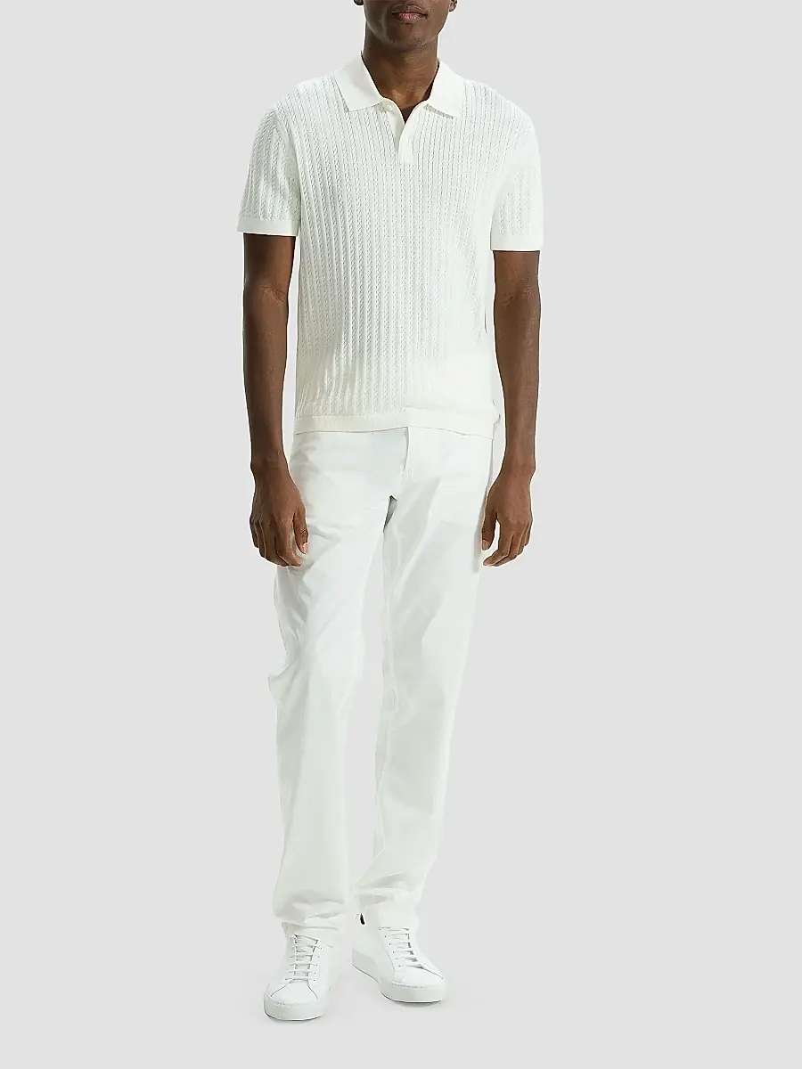 Theory Men's Cable-Knit Polo Shirt | Thumbnail 2 Theory Men's Cable-Knit Polo Shirt | Thumbnail 2
