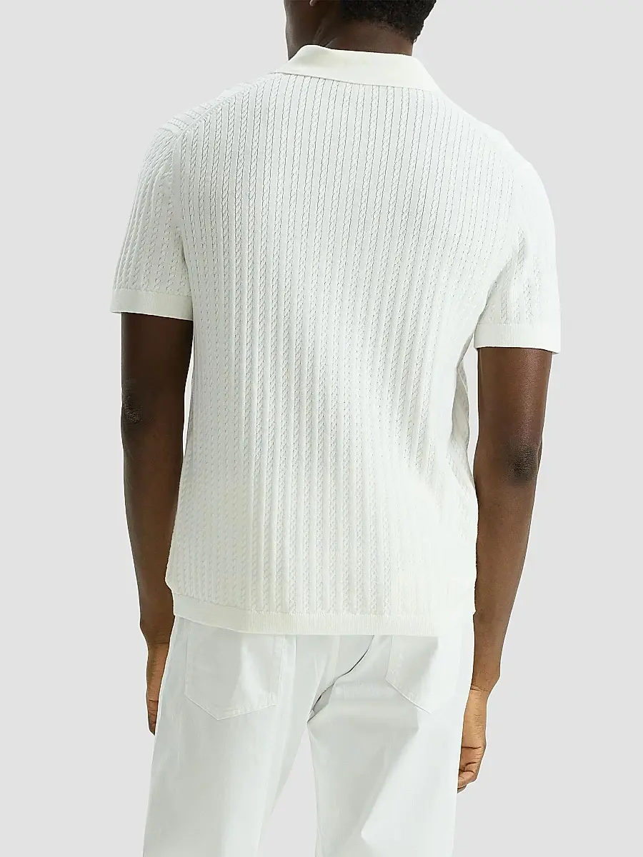 Theory Men's Cable-Knit Polo Shirt | Thumbnail 4 Theory Men's Cable-Knit Polo Shirt | Thumbnail 4