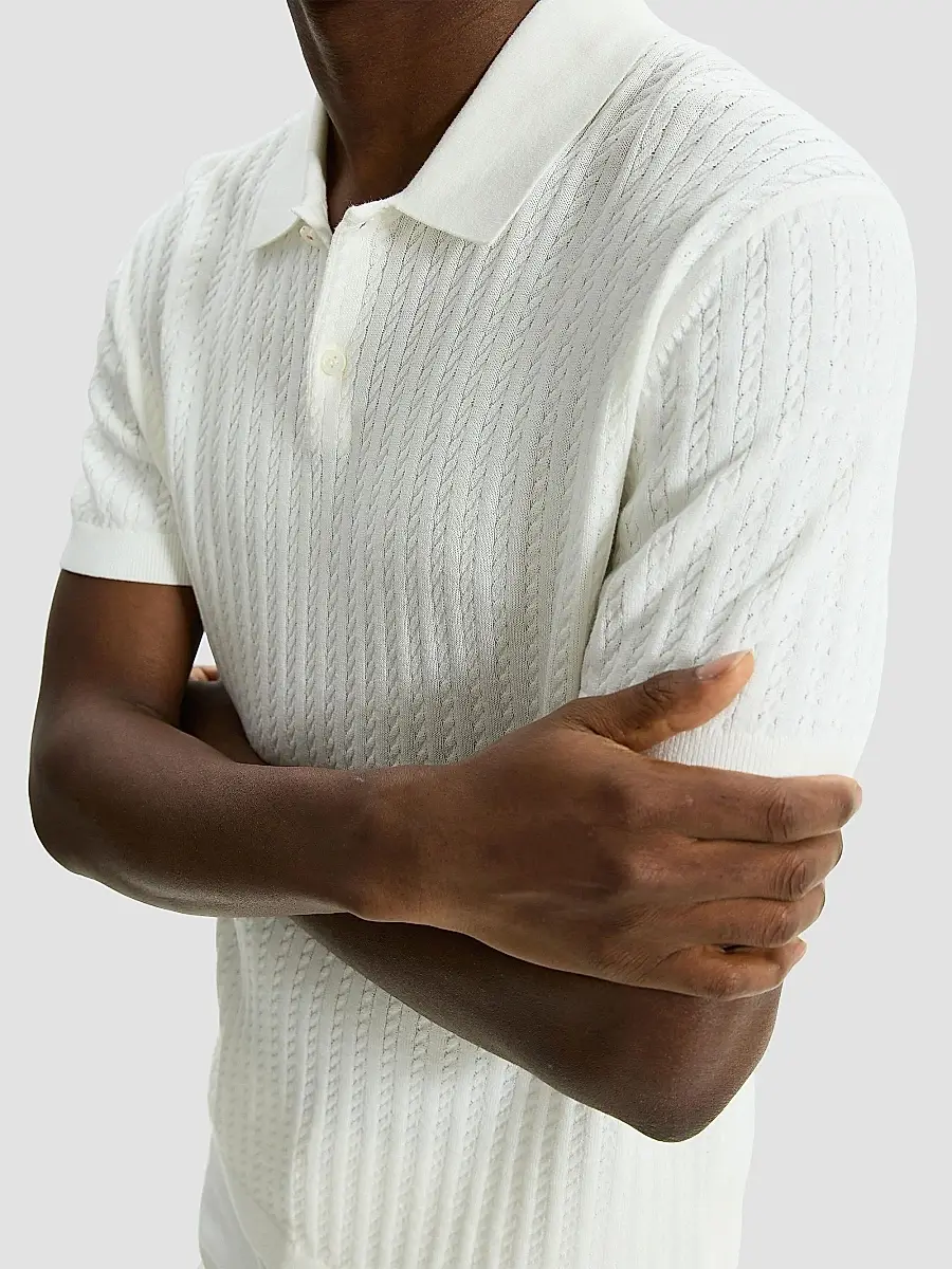 Theory Men's Cable-Knit Polo Shirt | Thumbnail 5 Theory Men's Cable-Knit Polo Shirt | Thumbnail 5