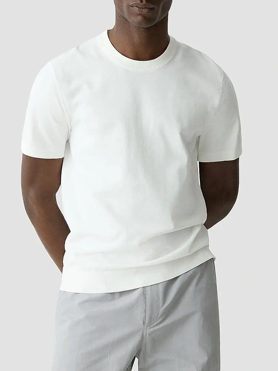 Theory Men's Soris Knit Crewneck Elasticized Hem T-Shirt | Thumbnail 3 Theory Men's Soris Knit Crewneck Elasticized Hem T-Shirt | Thumbnail 3