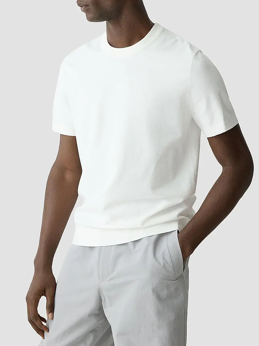 Theory Men's Soris Knit Crewneck Elasticized Hem T-Shirt | Thumbnail 4 Theory Men's Soris Knit Crewneck Elasticized Hem T-Shirt | Thumbnail 4
