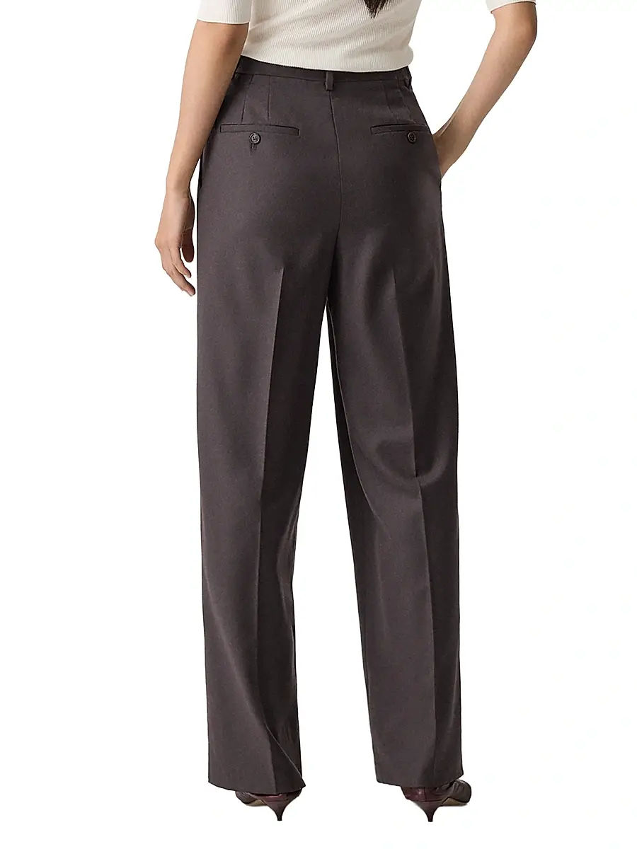Theory Women's Pleated Wool High-Rise Straight-Leg Pants | Thumbnail 5 Theory Women's Pleated Wool High-Rise Straight-Leg Pants | Thumbnail 5
