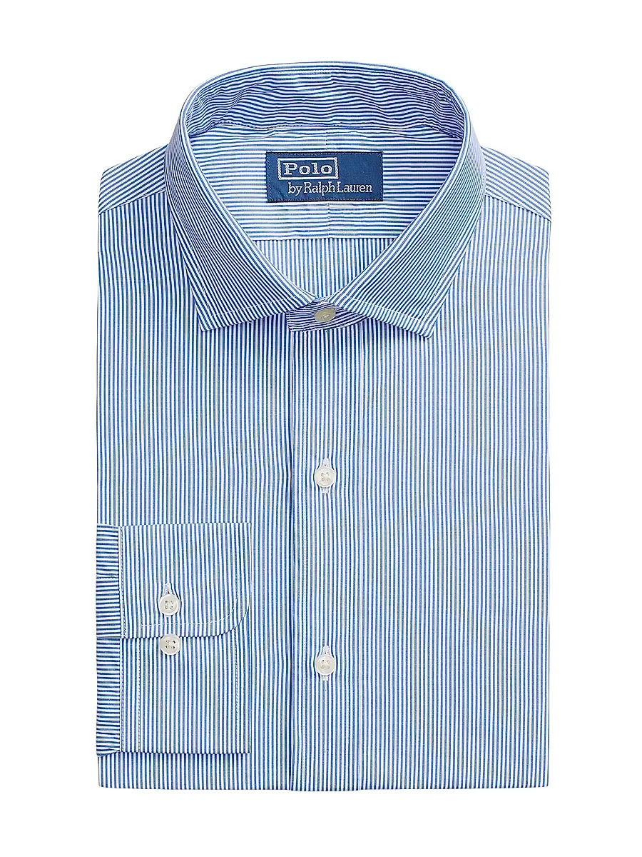 Polo Ralph Lauren Men's Cotton Dress Shirt - Carolina Blue White | Image 1 Polo Ralph Lauren Men's Cotton Dress Shirt - Carolina Blue White | Image 1
