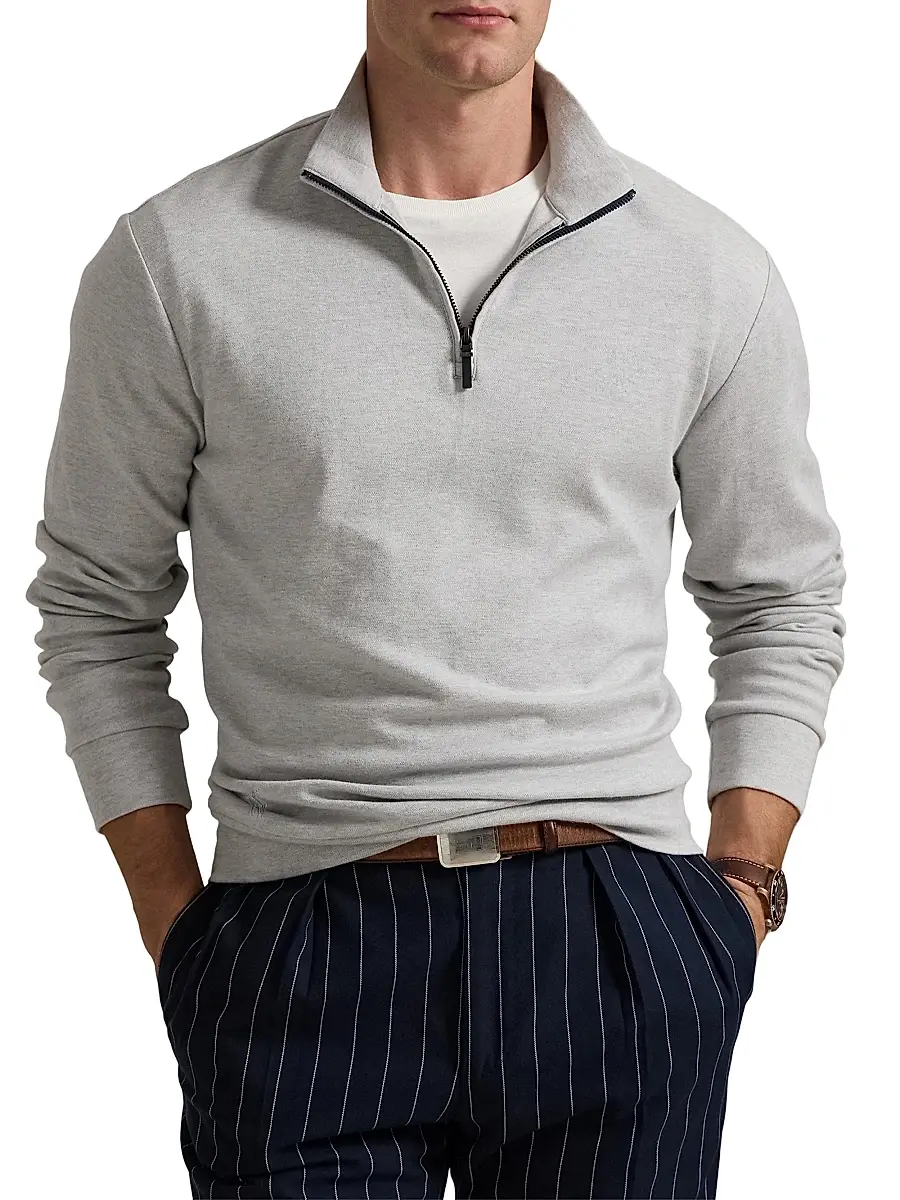 Polo Ralph Lauren Men's Double-Knit Jacquard Quarter-Zip Sweater | Thumbnail 3