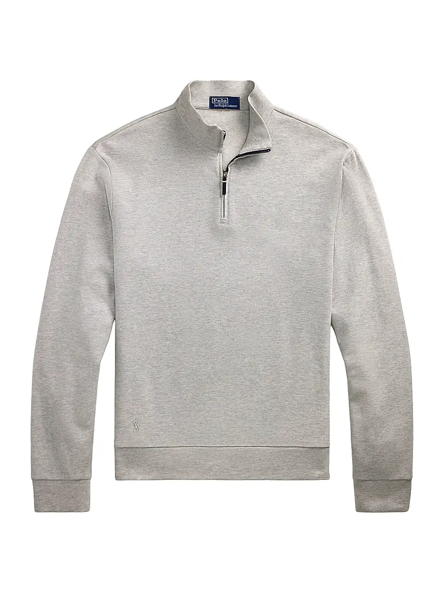 Polo Ralph Lauren Men's Double-Knit Jacquard Quarter-Zip Sweater