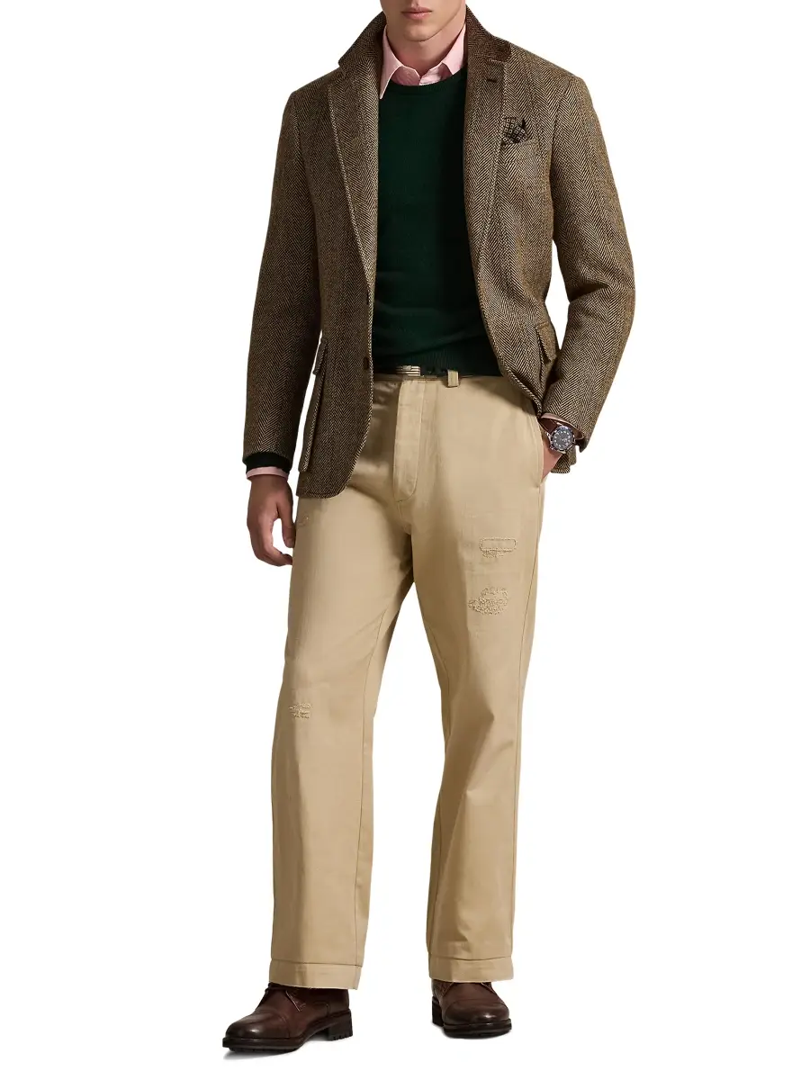 Polo Ralph Lauren Men's Herringbone Wool-Suede Blazer | Thumbnail 2 Polo Ralph Lauren Men's Herringbone Wool-Suede Blazer | Thumbnail 2