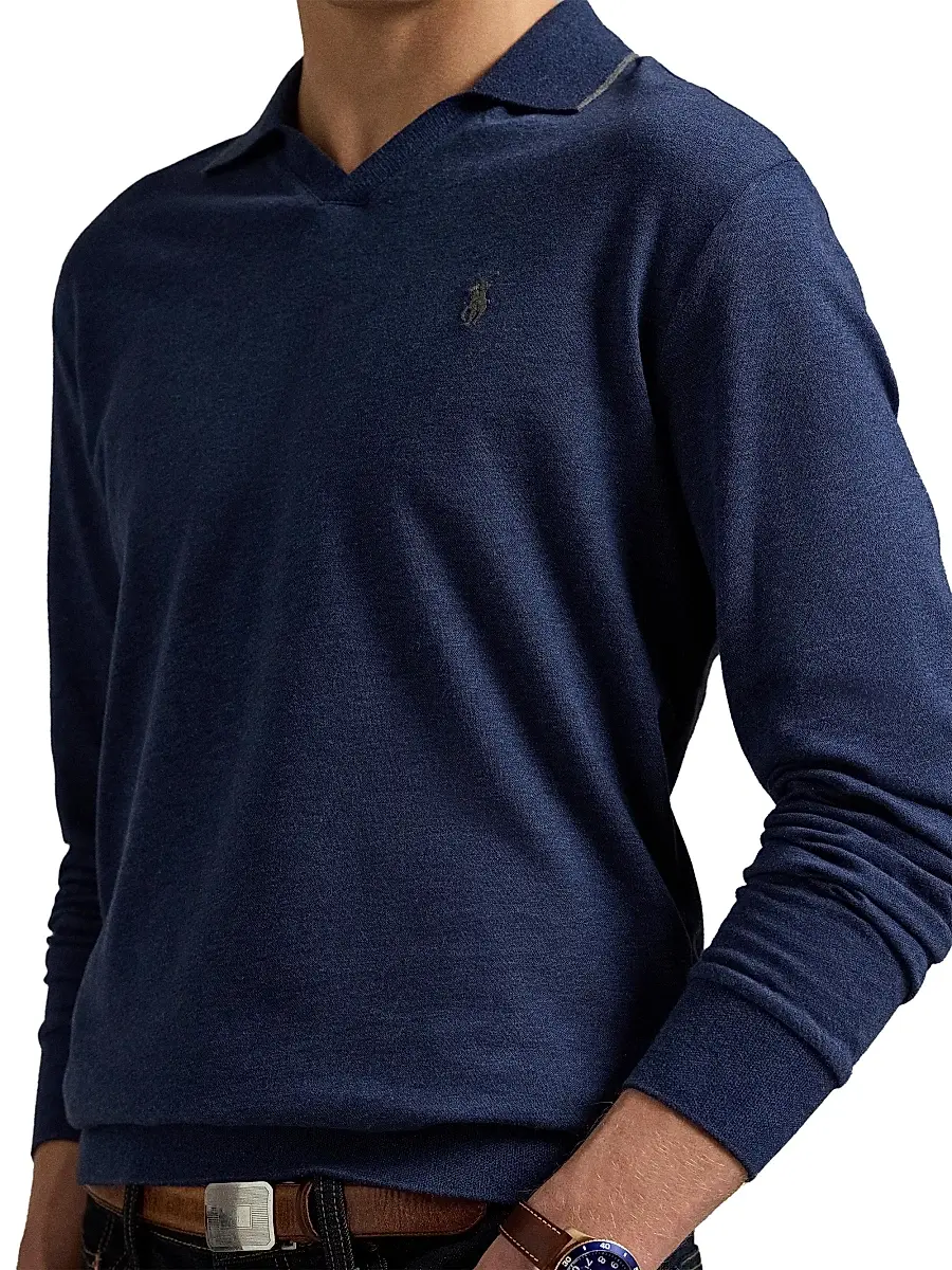 Polo Ralph Lauren Men's Textured Cotton Jersey Polo Shirt | Thumbnail 5 Polo Ralph Lauren Men's Textured Cotton Jersey Polo Shirt | Thumbnail 5
