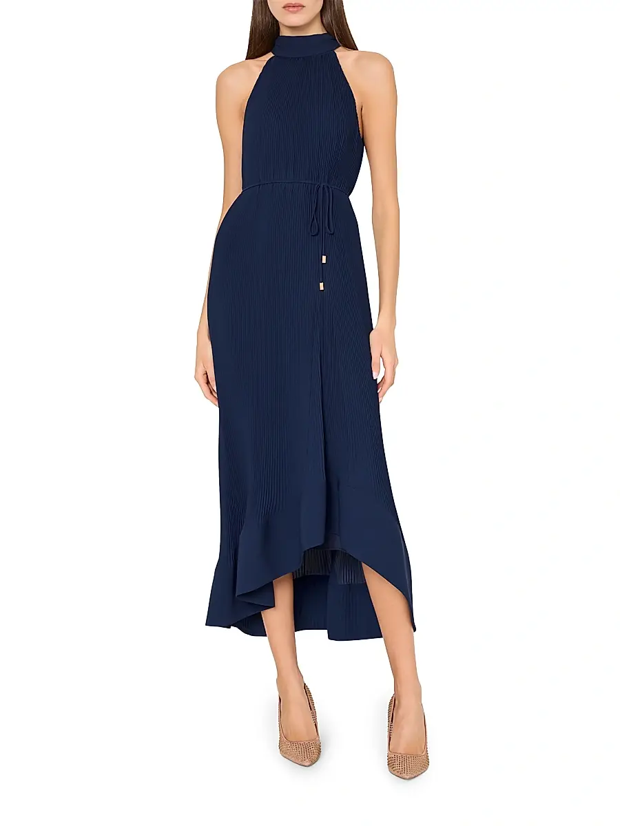 Milly Women's Nalani Pleated Midi-Dress | Thumbnail 4 Milly Women's Nalani Pleated Midi-Dress | Thumbnail 4