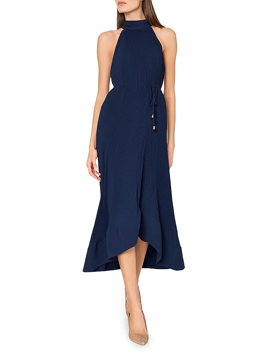 Milly Women's Nalani Pleated Midi-Dress | Thumbnail 5 Milly Women's Nalani Pleated Midi-Dress | Thumbnail 5