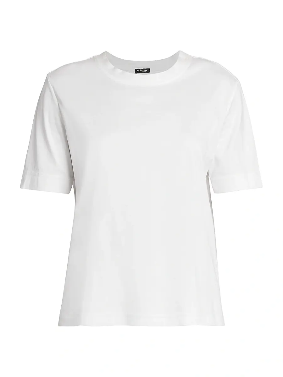 Kiton Women's Cashmere-Silk Jersey T-Shirt - Optical White - Size 10 | Image 1 Kiton Women's Cashmere-Silk Jersey T-Shirt - Optical White - Size 10 | Image 1