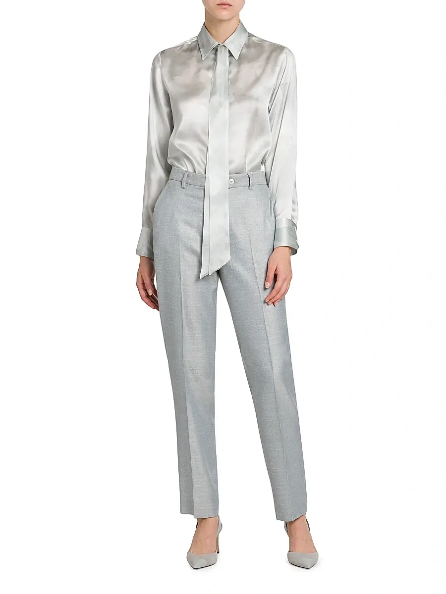 Kiton Women's High-Rise Straight-Leg Cigarette Pants | Thumbnail 2 Kiton Women's High-Rise Straight-Leg Cigarette Pants | Thumbnail 2