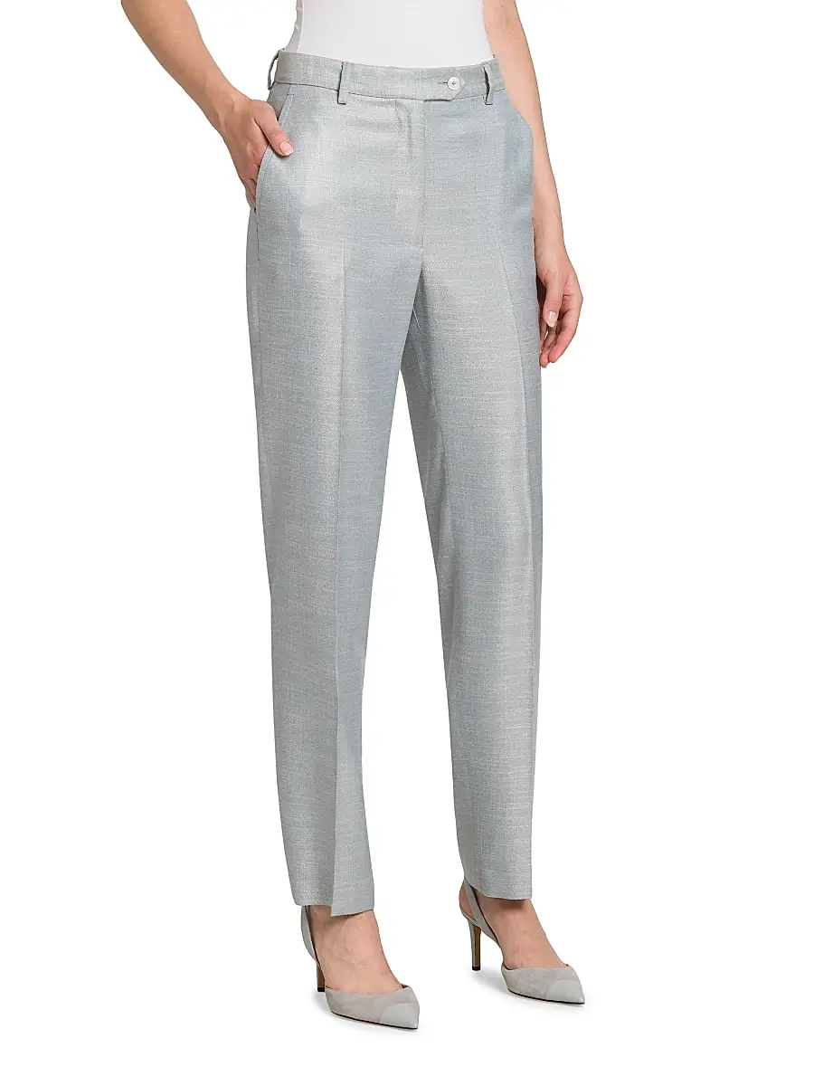 Kiton Women's High-Rise Straight-Leg Cigarette Pants | Thumbnail 4 Kiton Women's High-Rise Straight-Leg Cigarette Pants | Thumbnail 4