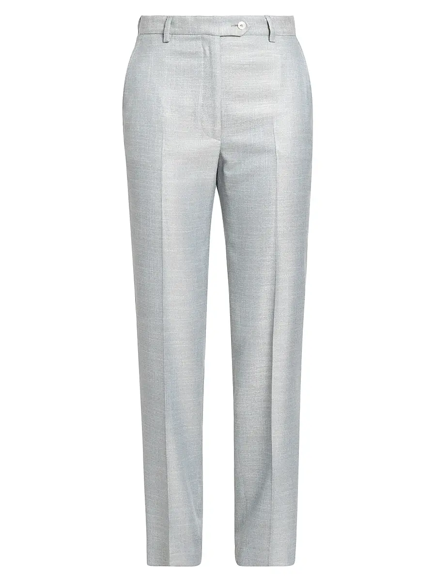 Kiton Women's High-Rise Straight-Leg Cigarette Pants - Powder Blue - Size 8 | Image 1 Kiton Women's High-Rise Straight-Leg Cigarette Pants - Powder Blue - Size 8 | Image 1