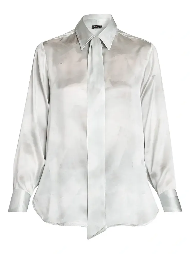 Kiton Women's Silk Tie Blouse