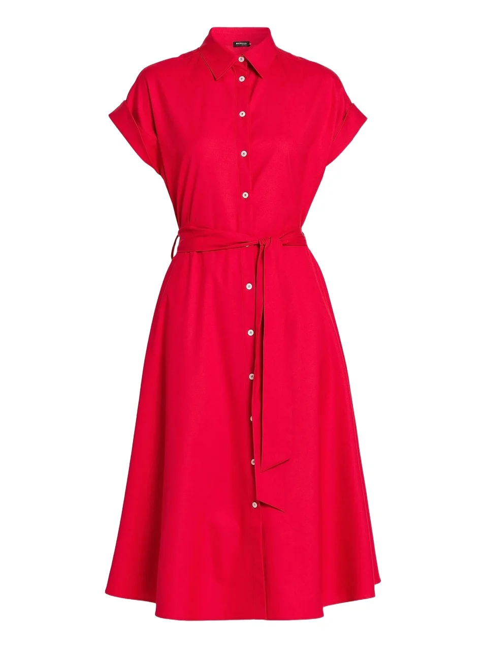 Women's Stretch-Silk Short-Sleeve Midi-Shirtdress Women's Stretch-Silk Short-Sleeve Midi-Shirtdress