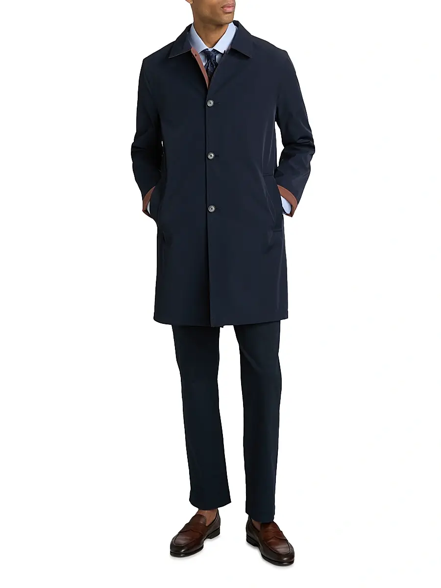 Sartorio Napoli Men's Ben Reversible Single-Breasted Car Coat | Thumbnail 2 Sartorio Napoli Men's Ben Reversible Single-Breasted Car Coat | Thumbnail 2