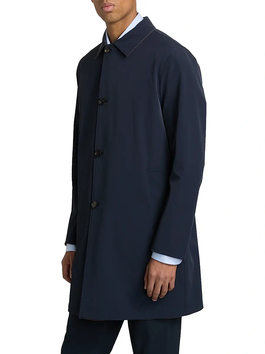 Sartorio Napoli Men's Ben Reversible Single-Breasted Car Coat | Thumbnail 4 Sartorio Napoli Men's Ben Reversible Single-Breasted Car Coat | Thumbnail 4