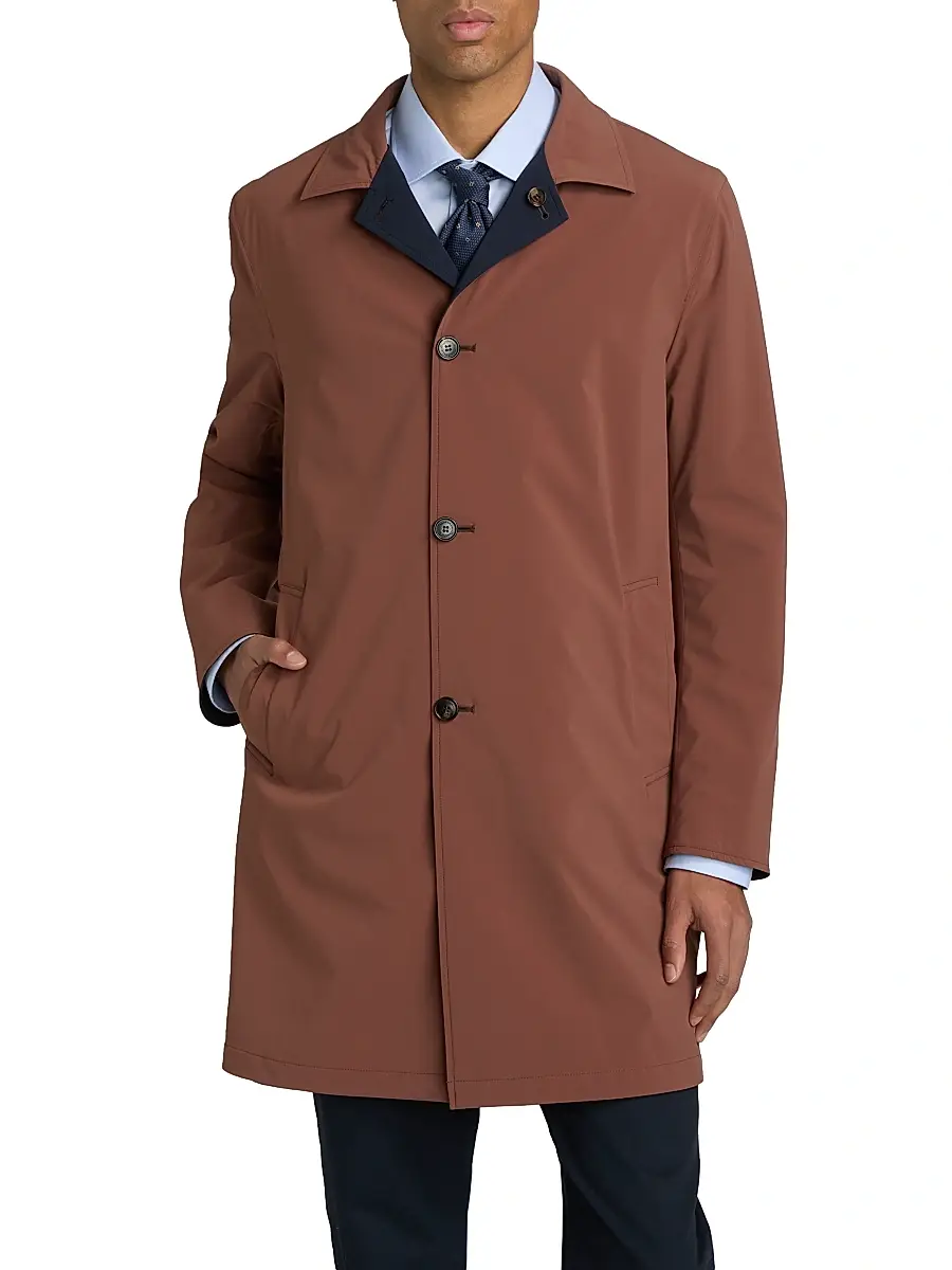 Sartorio Napoli Men's Ben Reversible Single-Breasted Car Coat | Thumbnail 6 Sartorio Napoli Men's Ben Reversible Single-Breasted Car Coat | Thumbnail 6