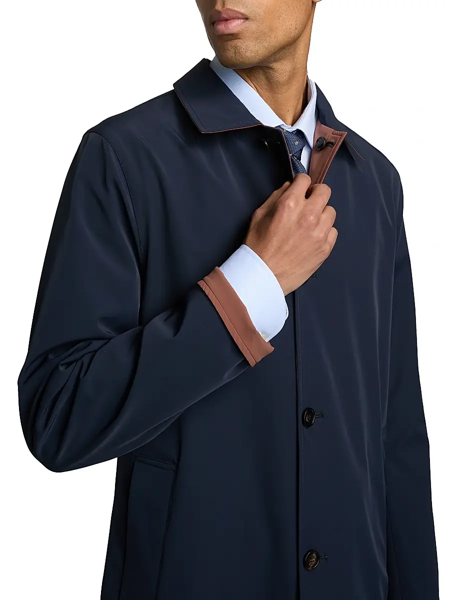 Sartorio Napoli Men's Ben Reversible Single-Breasted Car Coat | Thumbnail 7 Sartorio Napoli Men's Ben Reversible Single-Breasted Car Coat | Thumbnail 7