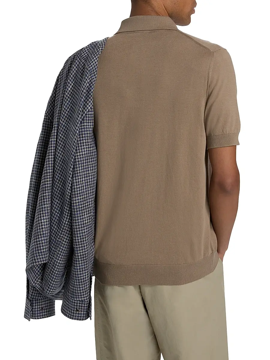 Sartorio Napoli Men's Cotton Polo Shirt - Beige | Thumbnail 5 Sartorio Napoli Men's Cotton Polo Shirt - Beige | Thumbnail 5