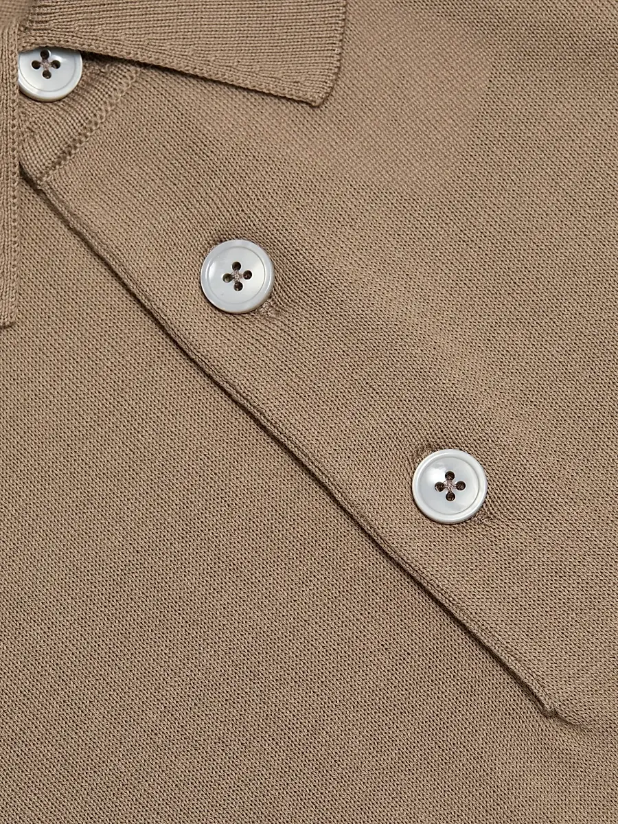 Sartorio Napoli Men's Cotton Polo Shirt - Beige | Thumbnail 7 Sartorio Napoli Men's Cotton Polo Shirt - Beige | Thumbnail 7