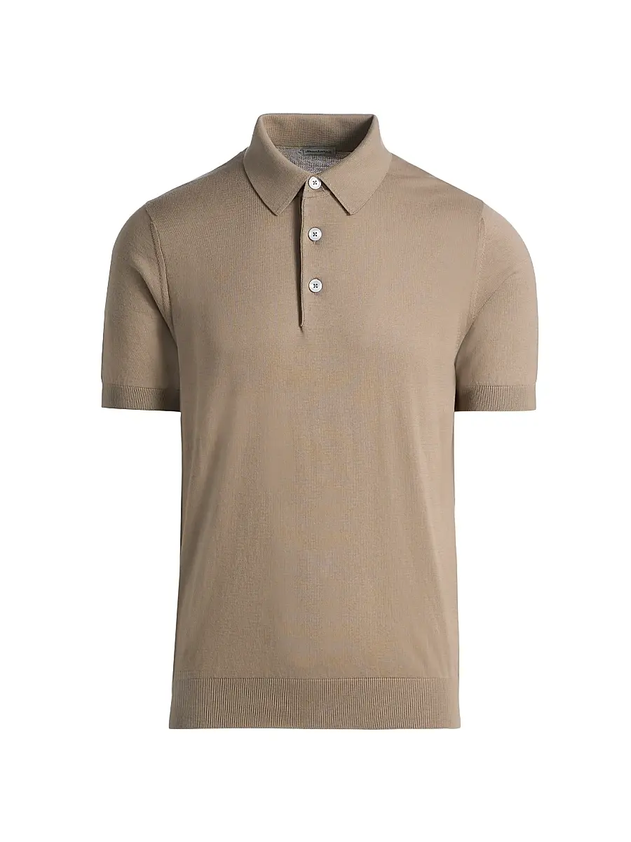 Sartorio Napoli Men's Cotton Polo Shirt - Beige | Image 1 Sartorio Napoli Men's Cotton Polo Shirt - Beige | Image 1
