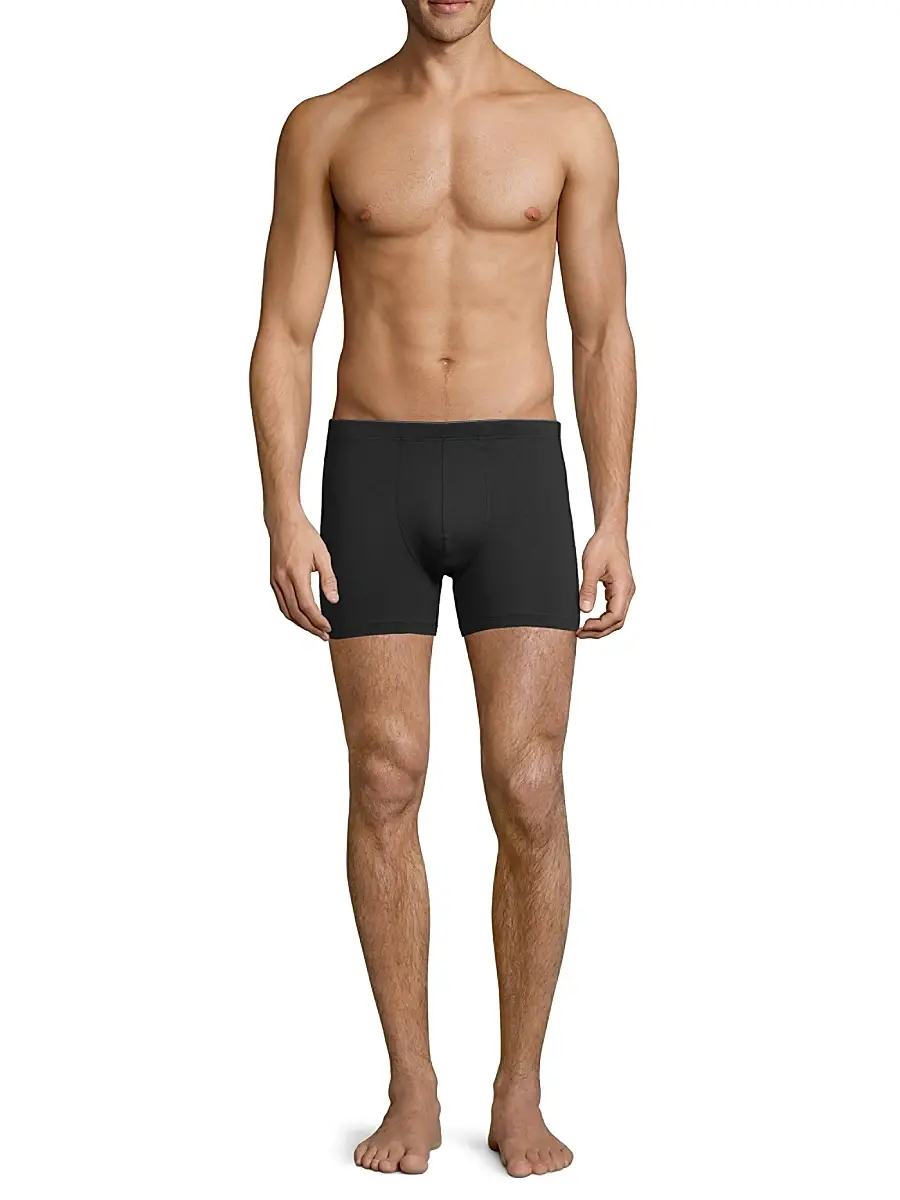 Hanro Men's Cotton Superior Long-Leg Boxer Briefs | Thumbnail 2