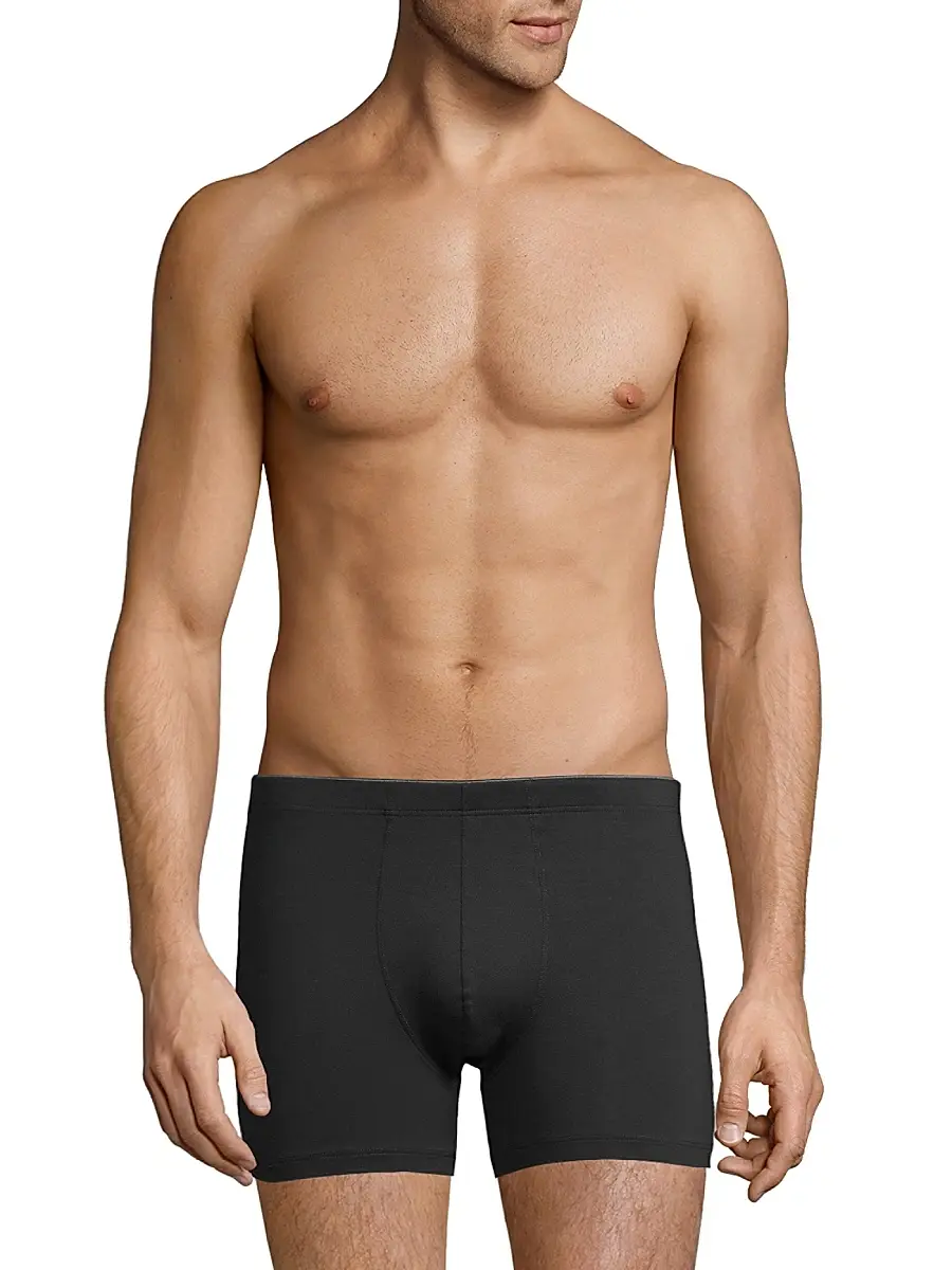 Hanro Men's Cotton Superior Long-Leg Boxer Briefs | Thumbnail 3
