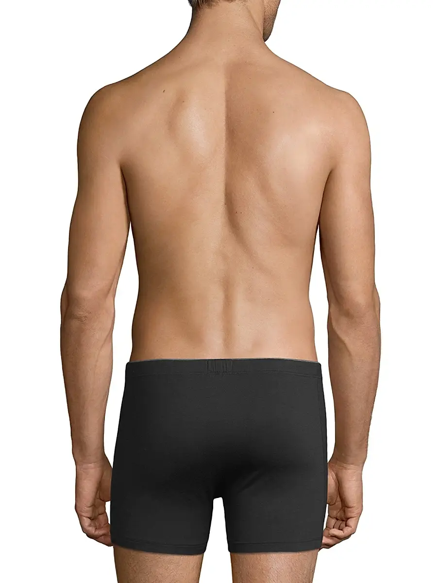 Hanro Men's Cotton Superior Long-Leg Boxer Briefs | Thumbnail 4