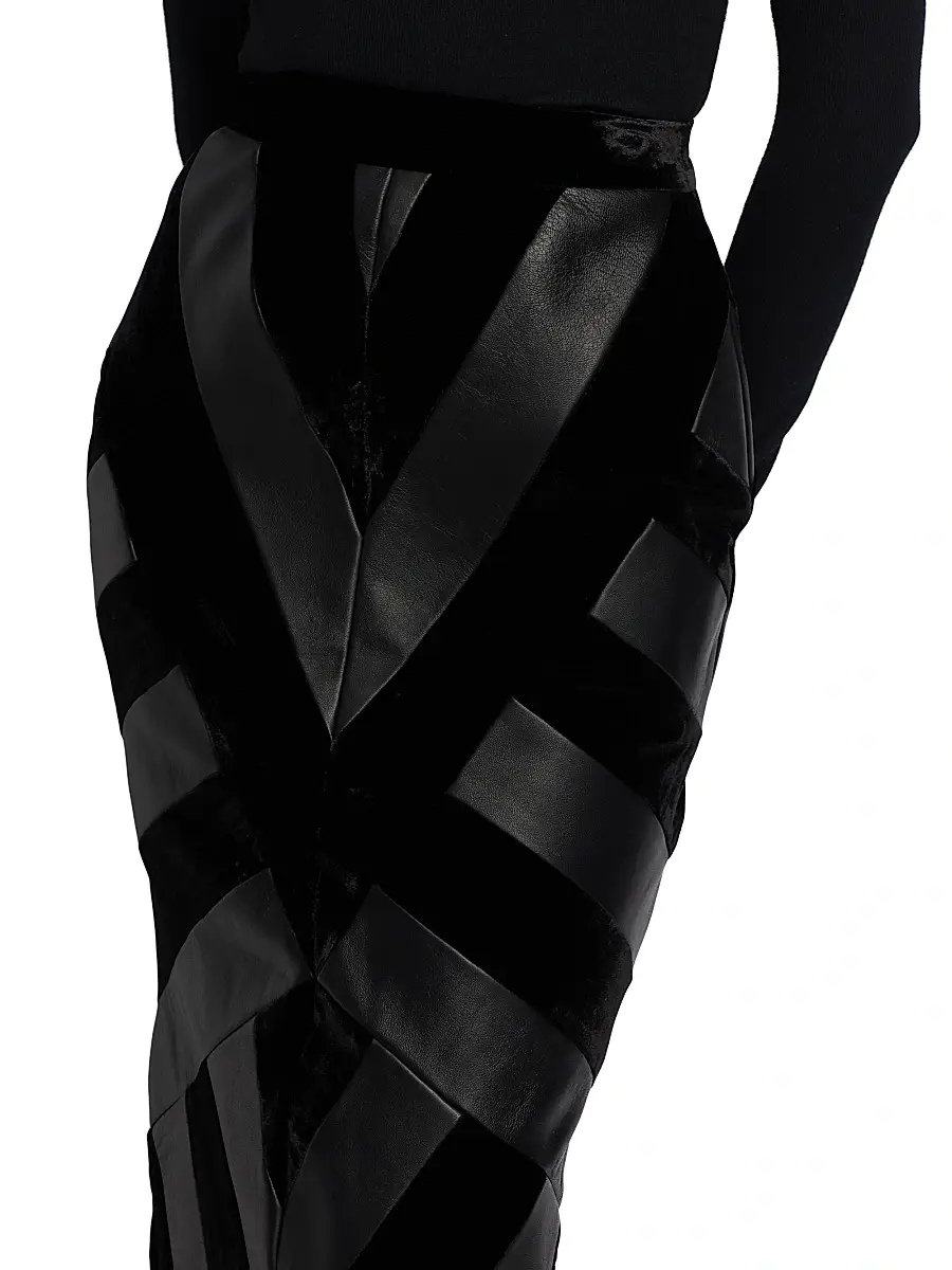 Sergio Hudson Women's Leather Chevron Skirt | Thumbnail 6 Sergio Hudson Women's Leather Chevron Skirt | Thumbnail 6