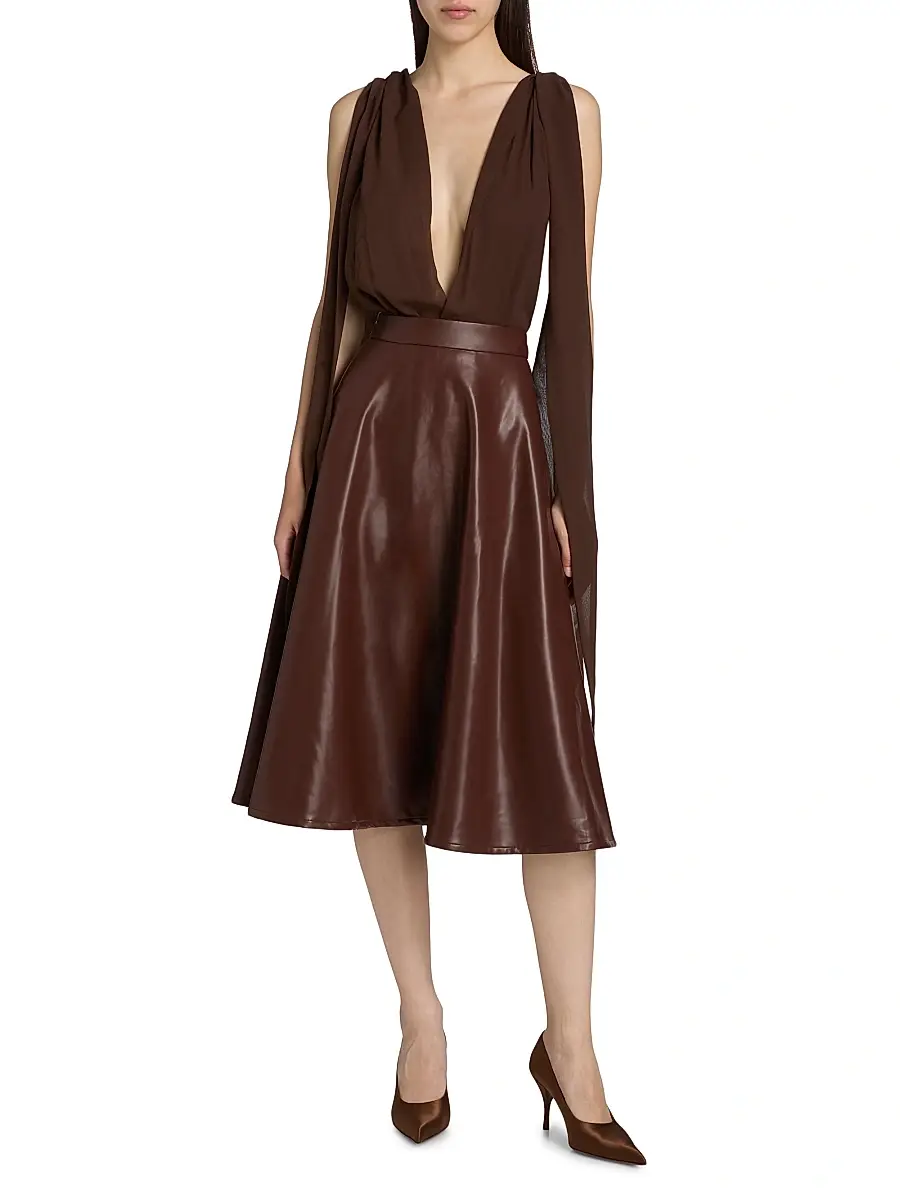 Mariandree Gaitan Women's Valerie Plunging Bodysuit | Thumbnail 2