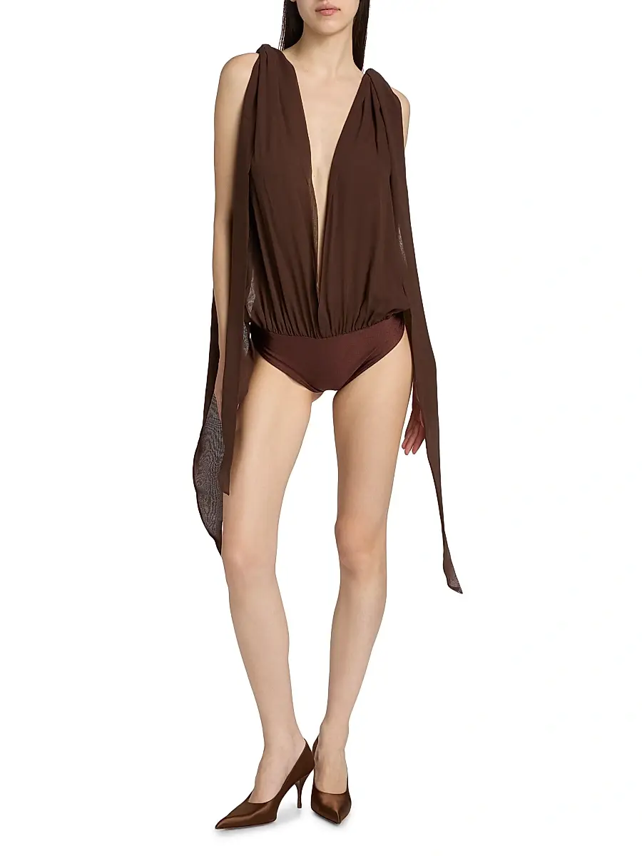 Mariandree Gaitan Women's Valerie Plunging Bodysuit | Thumbnail 6
