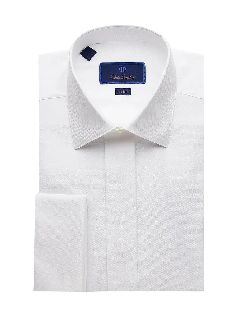 David Donahue Men's Trim-Fit Diamond Formal Shirt | Image 1 David Donahue Men's Trim-Fit Diamond Formal Shirt | Image 1
