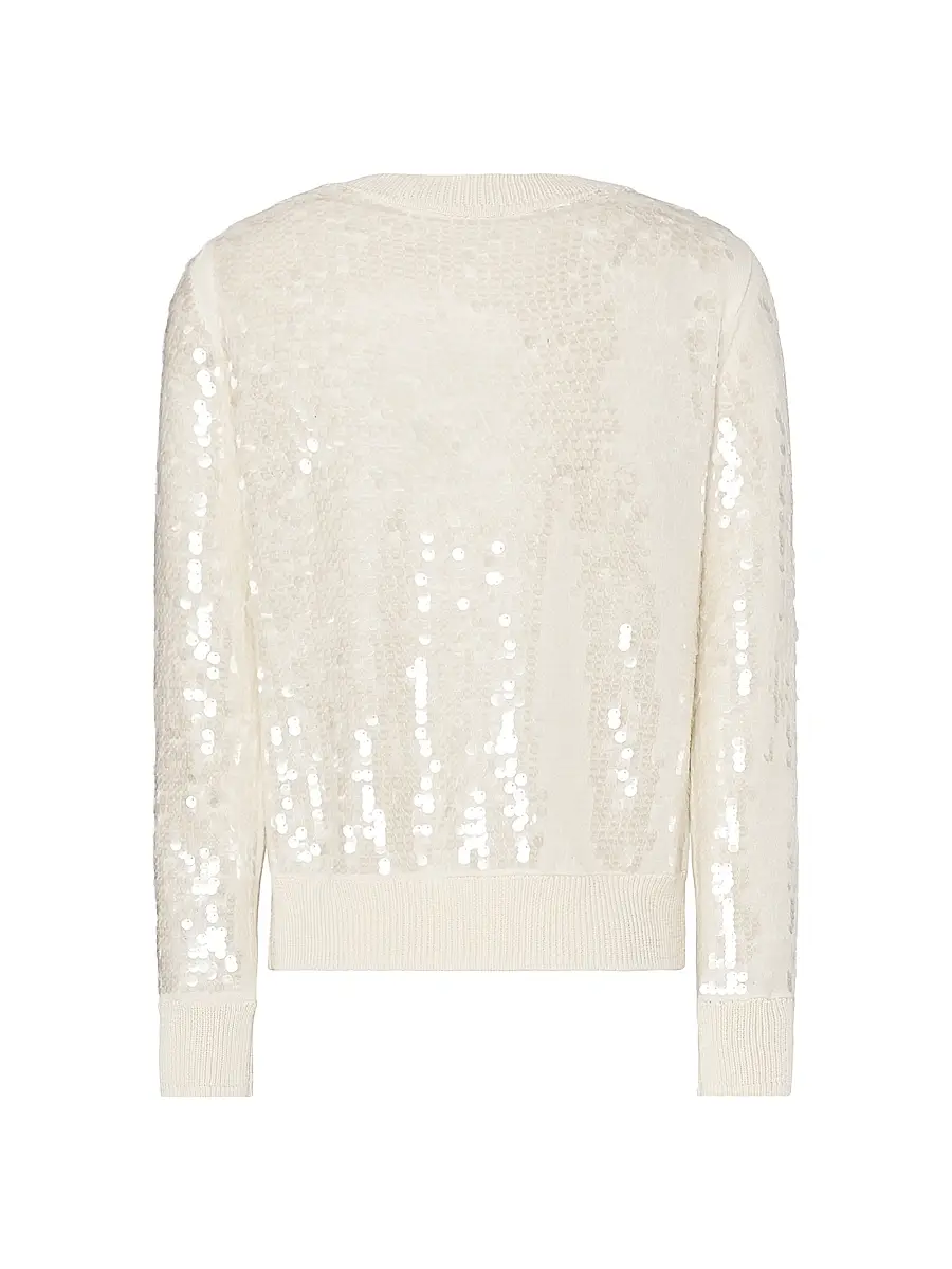 Milly Women's Ilaria Sequined V-Neck Sweater | Thumbnail 3 Milly Women's Ilaria Sequined V-Neck Sweater | Thumbnail 3