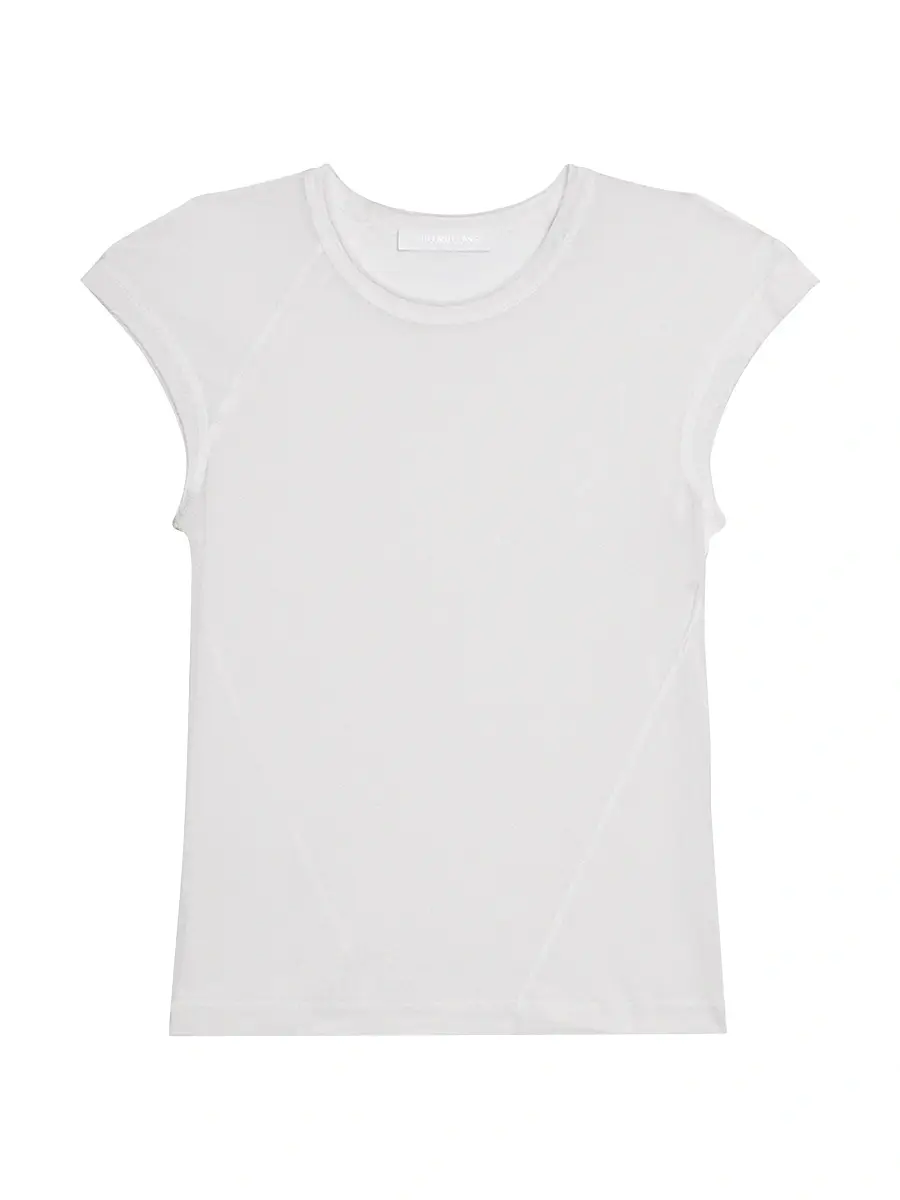 Helmut Lang Women's Twisted Crop Crewneck Top - White - Size Small | Image 1 Helmut Lang Women's Twisted Crop Crewneck Top - White - Size Small | Image 1