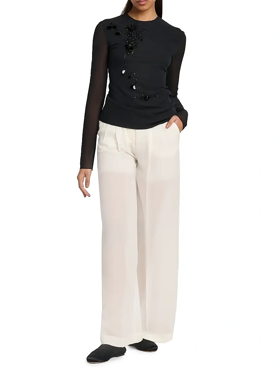 Alberta Ferretti Women's Stretch Silk Blouse | Thumbnail 2