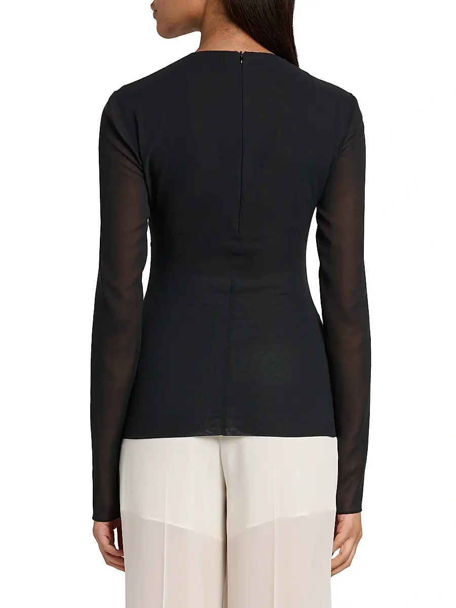Alberta Ferretti Women's Stretch Silk Blouse | Thumbnail 5