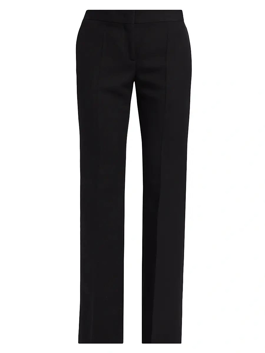 MOSCHINO Women's Wool-Blend Straight-Leg Trousers - Black | Image 1 MOSCHINO Women's Wool-Blend Straight-Leg Trousers - Black | Image 1