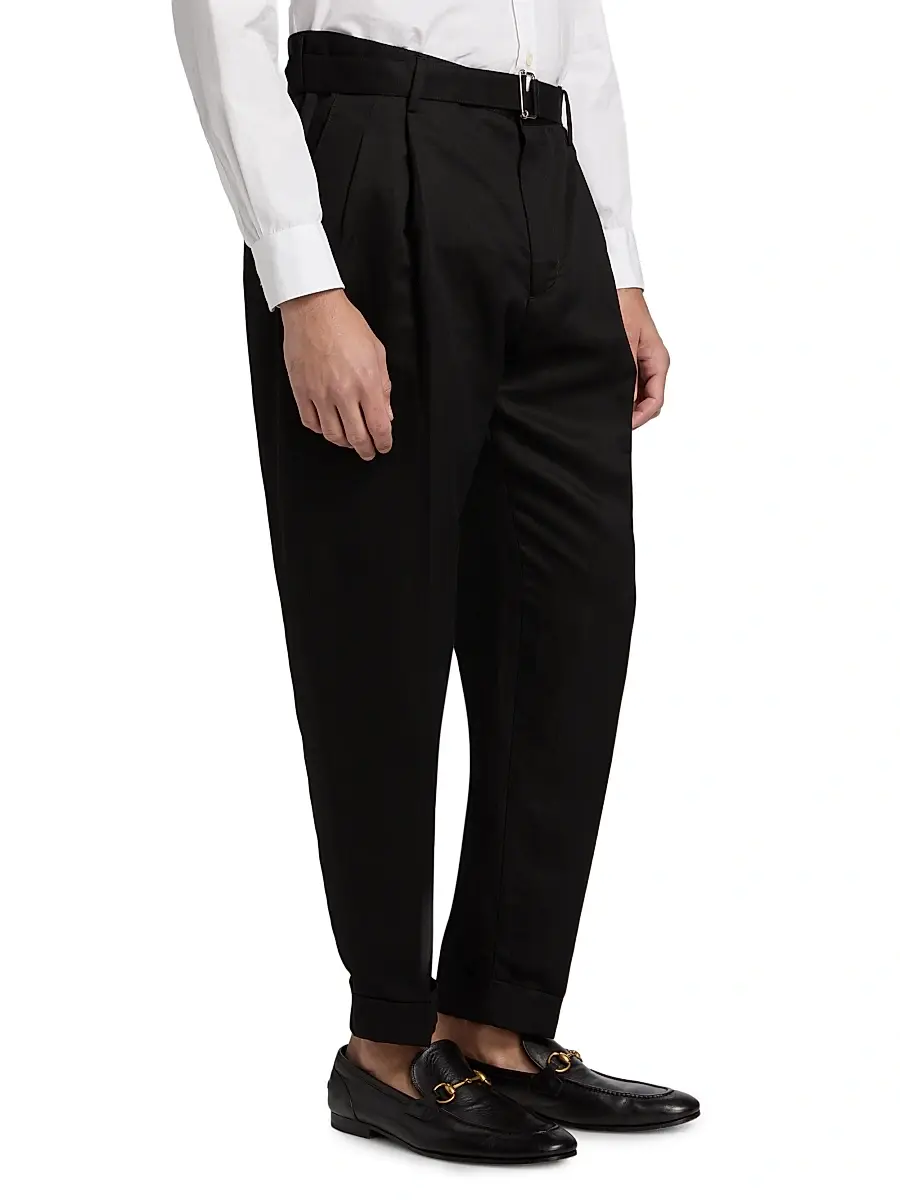 Reiss Men's Linen Crease-Front Belted Pants | Thumbnail 4 Reiss Men's Linen Crease-Front Belted Pants | Thumbnail 4
