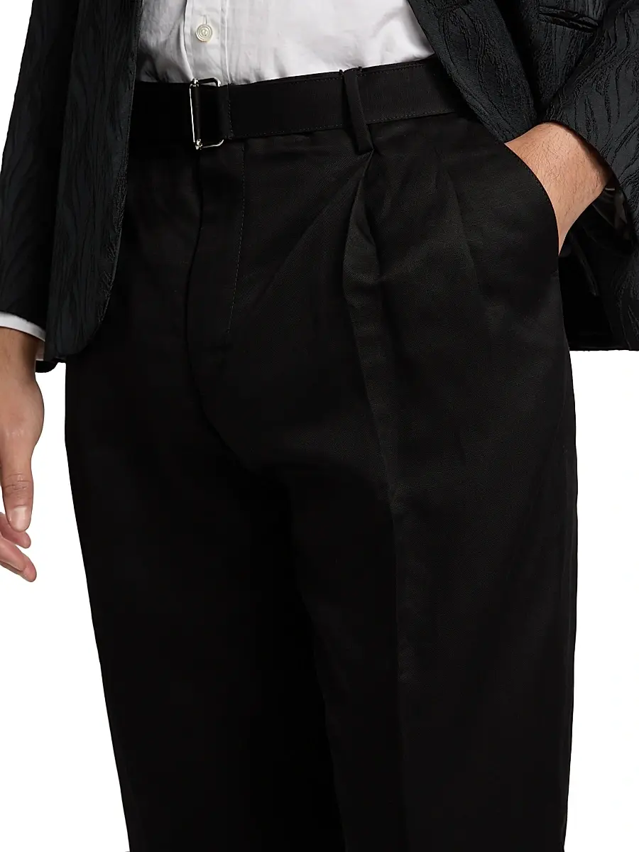 Reiss Men's Linen Crease-Front Belted Pants | Thumbnail 6 Reiss Men's Linen Crease-Front Belted Pants | Thumbnail 6