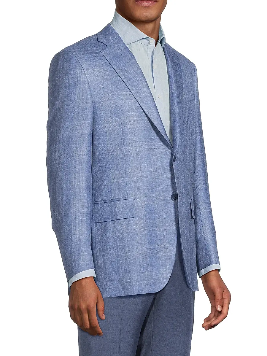 Canali Men's Scratch Wool-Silk-Linen Sportcoat | Thumbnail 4 Canali Men's Scratch Wool-Silk-Linen Sportcoat | Thumbnail 4