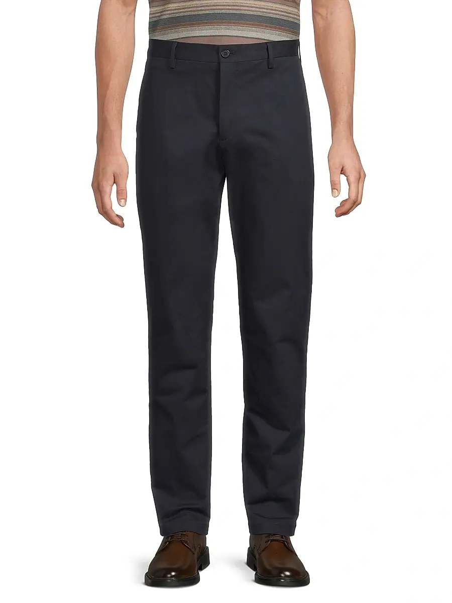 Paul Smith Men's Stretch-Twill Straight-Leg Trousers | Thumbnail 3 Paul Smith Men's Stretch-Twill Straight-Leg Trousers | Thumbnail 3