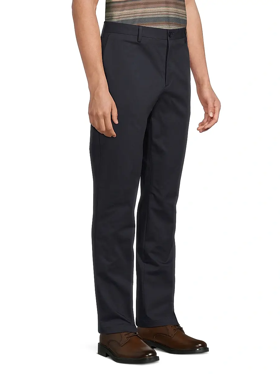 Paul Smith Men's Stretch-Twill Straight-Leg Trousers | Thumbnail 4 Paul Smith Men's Stretch-Twill Straight-Leg Trousers | Thumbnail 4