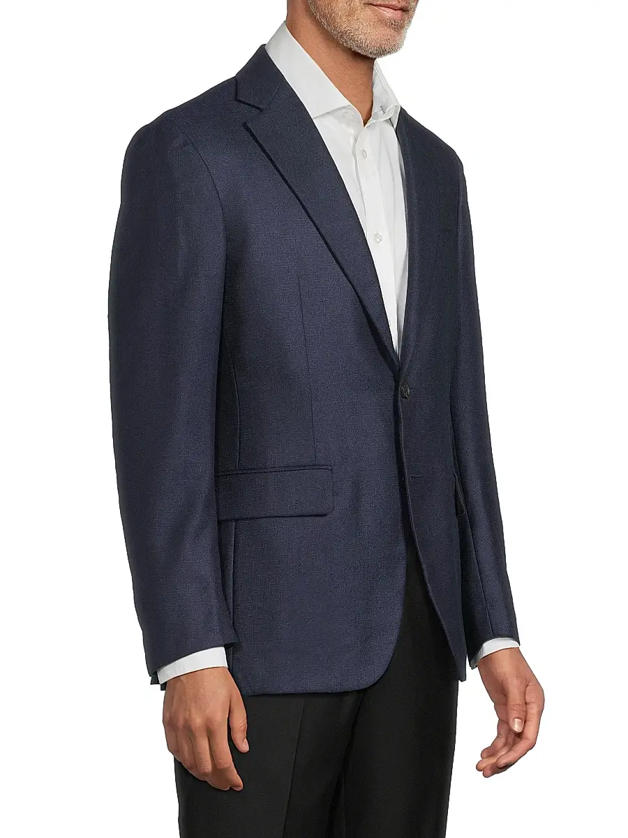 Canali Men's Solid Silk-Cashmere Sport Coat | Thumbnail 4 Canali Men's Solid Silk-Cashmere Sport Coat | Thumbnail 4