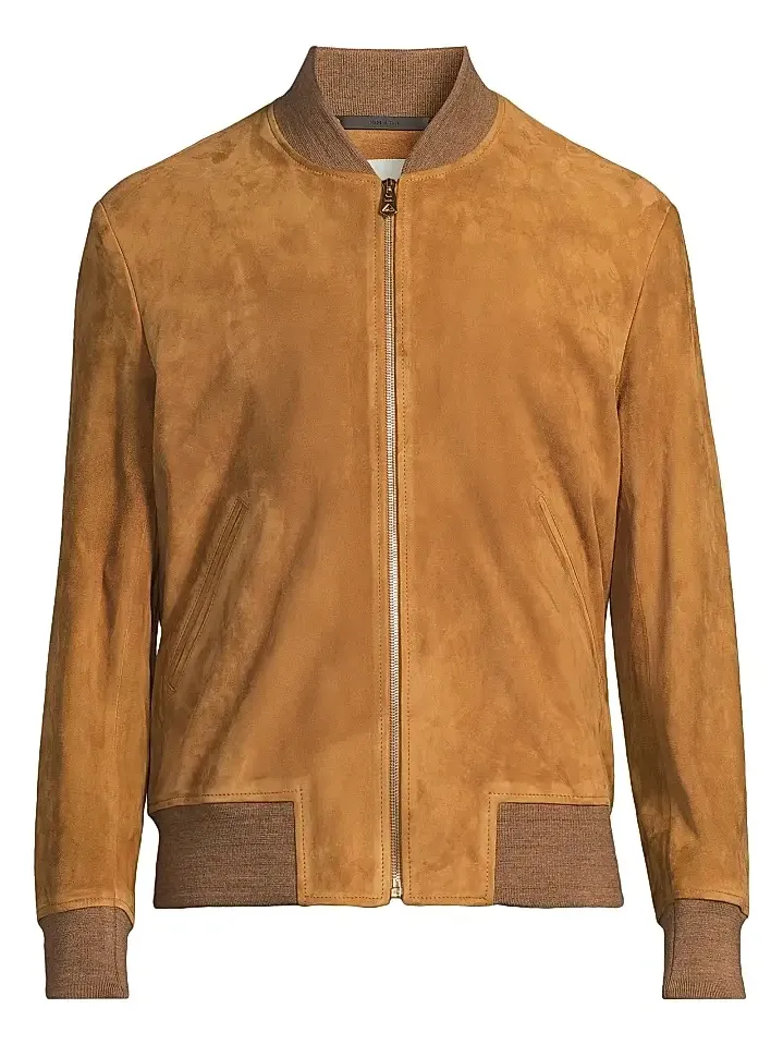Men's Suede Bomber Jacket